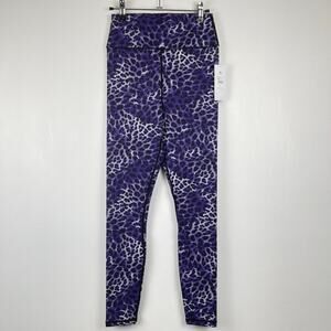 Spiritual Gangster Purple Leopard Print Essential High Waist Leggings NWT Size M